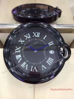 Copy Cartier Wall Clock For Sale - Ballon Blue de Cartier All Black Dealer Clock